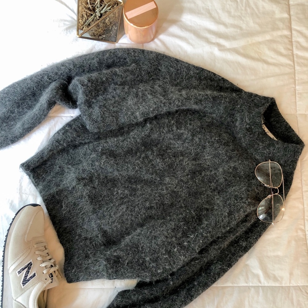 45% Rabbit Fur  Crew Neck